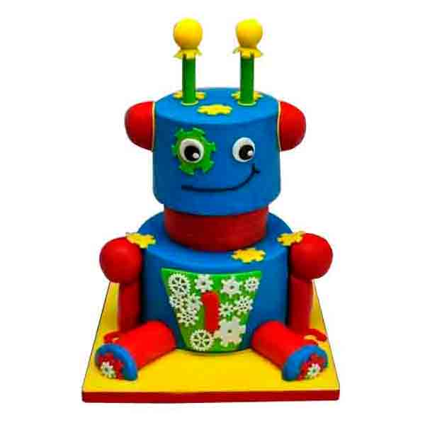 Детский торт Синий Робот