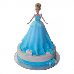 Детский торт Кукла в Голубом Платье